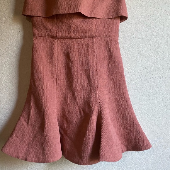 C/meo Collective Fluidity Fit & Flare Ribbed Strapless Pink Mini Dress Size XS - Picture 3 of 13